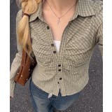 チェックギャザーブラウス | NICE CLAUP / OLIVE des OLIVE OUTLET | 詳細画像1