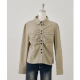ベージュ系 | チェックギャザーブラウス | NICE CLAUP / OLIVE des OLIVE OUTLET