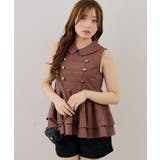 ブラウン | 金ボタンノースリブラウス | NICE CLAUP / OLIVE des OLIVE OUTLET