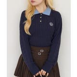 ネイビー | 2枚衿ハート釦ポロ | NICE CLAUP / OLIVE des OLIVE OUTLET