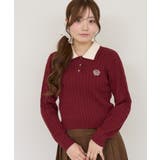 ボルドー | 2枚衿ハート釦ポロ | NICE CLAUP / OLIVE des OLIVE OUTLET
