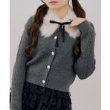 ティペット付金釦ケーブルカーディガン | NICE CLAUP / OLIVE des OLIVE OUTLET | 詳細画像1