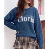 ネイビー | ラメフェザーロゴプルオーバー | NICE CLAUP / OLIVE des OLIVE OUTLET