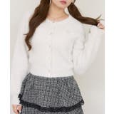 アイボリー | ラメフェザーゴールドボタンカーディガン | NICE CLAUP / OLIVE des OLIVE OUTLET
