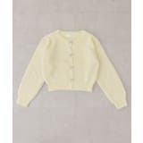 イエロー | ラメフェザーリボンボタンカーディガン | NICE CLAUP / OLIVE des OLIVE　OUTLET