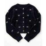 ブラック | フェザーリボン刺繍カーディガン | NICE CLAUP / OLIVE des OLIVE OUTLET