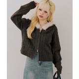 ブラウン | ファーフードケーブルZIPパーカー | NICE CLAUP / OLIVE des OLIVE OUTLET