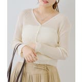 アイボリー | シアーリブスパンコールVカーディガン | NICE CLAUP / OLIVE des OLIVE OUTLET