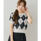 シャギーアーガイル半袖プルオーバー | NICE CLAUP / OLIVE des OLIVE　OUTLET | 詳細画像8 