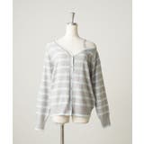 ボーダーオフショルカーディガン | NICE CLAUP / OLIVE des OLIVE　OUTLET | 詳細画像2 