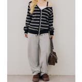 ボーダーオフショルカーディガン | NICE CLAUP / OLIVE des OLIVE　OUTLET | 詳細画像9 