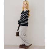 ボーダーオフショルカーディガン | NICE CLAUP / OLIVE des OLIVE　OUTLET | 詳細画像10 