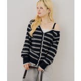 ボーダーオフショルカーディガン | NICE CLAUP / OLIVE des OLIVE　OUTLET | 詳細画像12 