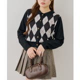 ブラック | アーガイル襟ニット | NICE CLAUP / OLIVE des OLIVE OUTLET