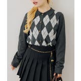 チャコール | アーガイル襟ニット | NICE CLAUP / OLIVE des OLIVE OUTLET