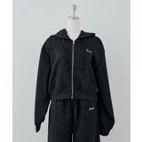 ブラック | 【セットアップ対応可】ラメダンボールZIPパーカー | NICE CLAUP / OLIVE des OLIVE　OUTLET