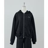 ブラック系 | 【セットアップ対応可】ラメダンボールZIPパーカー | NICE CLAUP / OLIVE des OLIVE　OUTLET