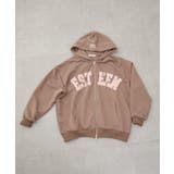 モカ | 裏毛BIGロゴZIPパーカー | NICE CLAUP / OLIVE des OLIVE　OUTLET