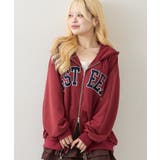 ボルドー | 裏毛BIGロゴZIPパーカー | NICE CLAUP / OLIVE des OLIVE　OUTLET
