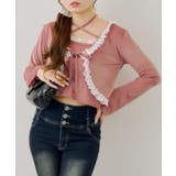 ピンク | レース付きベロアボレロキャミセット | NICE CLAUP / OLIVE des OLIVE　OUTLET