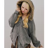 グレー | フェイクファー付ピグメントパーカー | NICE CLAUP / OLIVE des OLIVE OUTLET