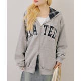 トップグレー | 裏毛配色ロゴジップパーカー | NICE CLAUP / OLIVE des OLIVE OUTLET