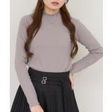 グレー | 起毛リブハイネックロンT | NICE CLAUP / OLIVE des OLIVE　OUTLET