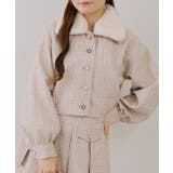 ベージュ | ラメツイードファー付ジャケット | NICE CLAUP / OLIVE des OLIVE OUTLET