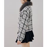 ツイードファーフェイクファー衿ブルゾン | NICE CLAUP / OLIVE des OLIVE　OUTLET | 詳細画像3 