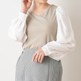 リブ×袖異素材プルオーバー