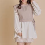 エンボスダイヤ柄×異素材サイドリボンブラウス | OLIVE des OLIVE OUTLET | 詳細画像13