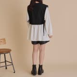 エンボスダイヤ柄×異素材サイドリボンブラウス | OLIVE des OLIVE OUTLET | 詳細画像12
