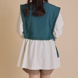 エンボスダイヤ柄×異素材サイドリボンブラウス | OLIVE des OLIVE OUTLET | 詳細画像3