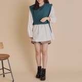 エンボスダイヤ柄×異素材サイドリボンブラウス | OLIVE des OLIVE OUTLET | 詳細画像4