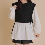 エンボスダイヤ柄×異素材サイドリボンブラウス | OLIVE des OLIVE OUTLET | 詳細画像7