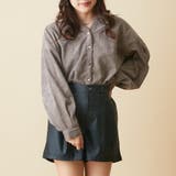 ブラウン | コール後リボンたけのこタックブラウス | OLIVE des OLIVE OUTLET