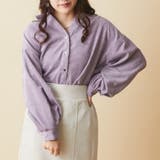 ラベンダー | コール後リボンたけのこタックブラウス | OLIVE des OLIVE OUTLET