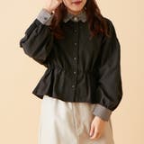 スミクロ | ガンクラブ衿袖クレリックペプラムブラウス | OLIVE des OLIVE OUTLET