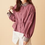 Dピンク | ガンクラブ衿袖クレリックペプラムブラウス | OLIVE des OLIVE OUTLET