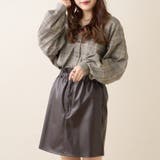 ベージュ | 【大人気】TRグレンチェックBACKループたけのこブラウス | OLIVE des OLIVE OUTLET