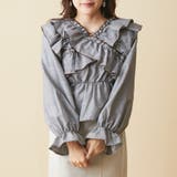 グレンチェッククロス衿ブラウス | OLIVE des OLIVE OUTLET | 詳細画像1
