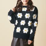 ブラック | フラワー刺繍プルオーバー | OLIVE des OLIVE OUTLET