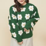 グリーン | フラワー刺繍プルオーバー | OLIVE des OLIVE OUTLET