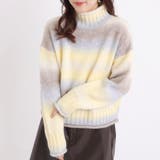 イエロー | グラデーションニットロールネックプルオーバー | OLIVE des OLIVE OUTLET