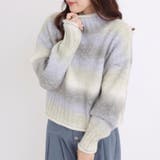 グレー | グラデーションニットロールネックプルオーバー | OLIVE des OLIVE OUTLET