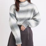 グラデーションニットロールネックプルオーバー | OLIVE des OLIVE OUTLET | 詳細画像1