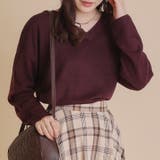 ブラウン | カシミアタッチVプルオーバー | OLIVE des OLIVE OUTLET