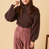 ブラウン | リブボトルネックプルオーバー | OLIVE des OLIVE OUTLET