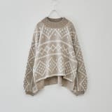 ベージュ | ダイヤ柄ループ編ニット | NICE CLAUP OUTLET