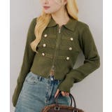 カーキ | ナポレオン風ダブルジップニット | RMAF　NICE CLAUP / OLIVE des OLIVE